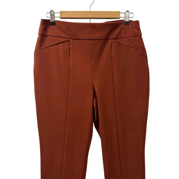 Chicos So Slimming Rust Orange Pants Size M Short High-Waisted Design Pants - Picture 7 of 12